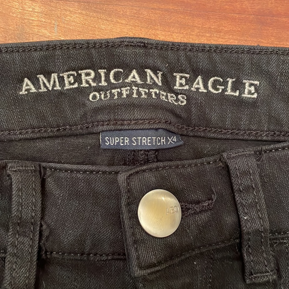 American Eagle HiRise Black Jeggings Womens Size 4 - Picture 5 of 7